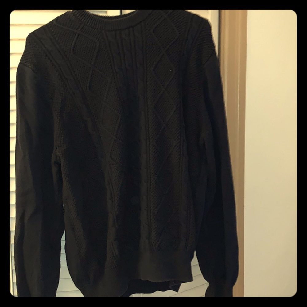 Navy blue sweater.